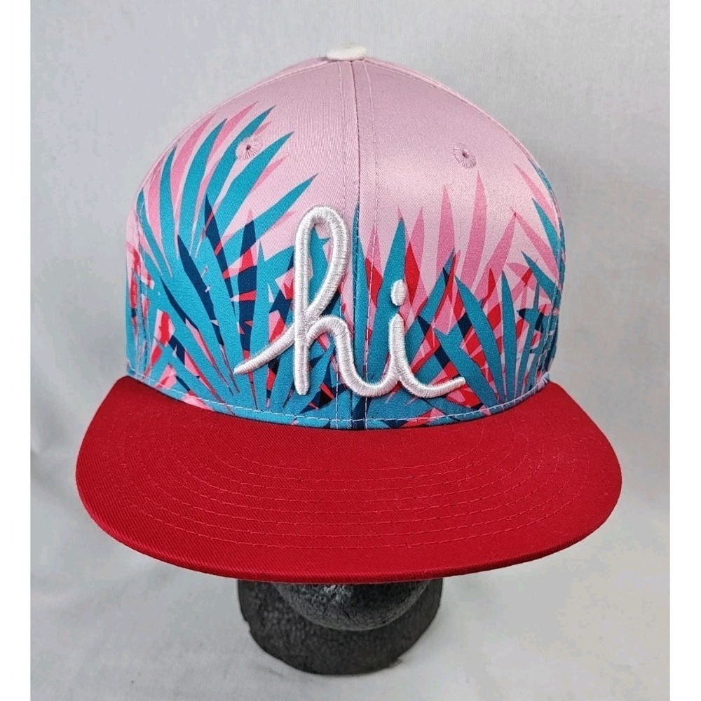 In4mation S6 Hi Snapback Hat Cap Red Pink Blue Adjustable Cotton Poly Blend